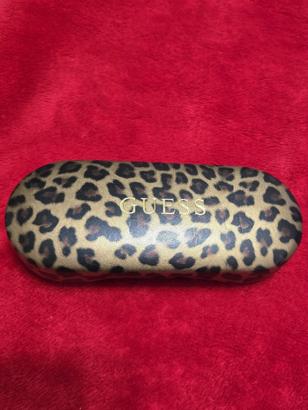 Guess Leopard Print Sunglasses Case - Brown/Black/Gold